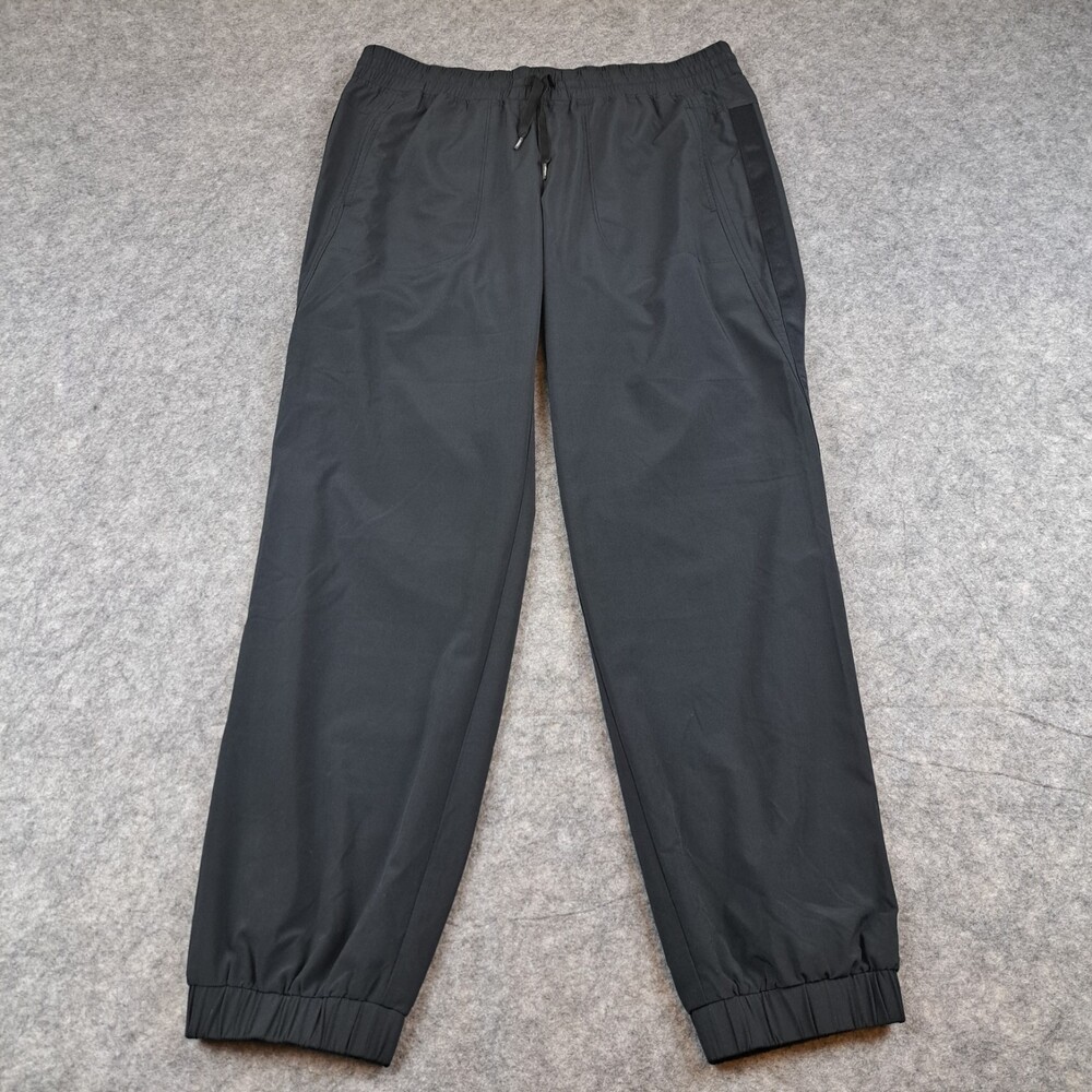Athleta Pants Womens 8 Black Jogger Stretch Pull On Ankle Tuxedo Stripe